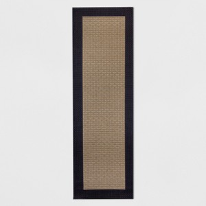 2'7"x8' Frame Outdoor Runner Navy - Threshold™: Woven Polypropylene, Indoor/Outdoor Use, Easy Clean - 1 of 3
