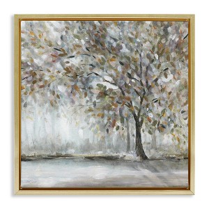 Stupell Industries Woodland Nature Tree Painting Floating Frame Canvas Art - 1 of 4