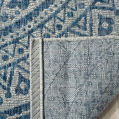Gray Rectangular Non-slip Synthetic Easy Care Rug, 47" x 4"