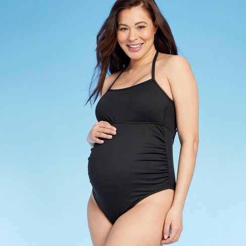 Rib Tie Strap One Piece Maternity Swimsuit - Isabel Maternity By Ingrid &  Isabel™ Black S : Target
