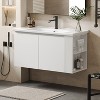 36" Modern Versatile Wall-Mounted Bathroom Vanity with Ceramic Sink - 2 of 4