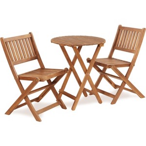 TiramisuBest Dining Table Set, Barstool Dining Table with Rustic Brown for Dining and Kitchen - 1 of 4