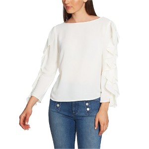 1.STATE Womens Ruffled Sleeve Cold Shoulder Blouse - 1 of 1