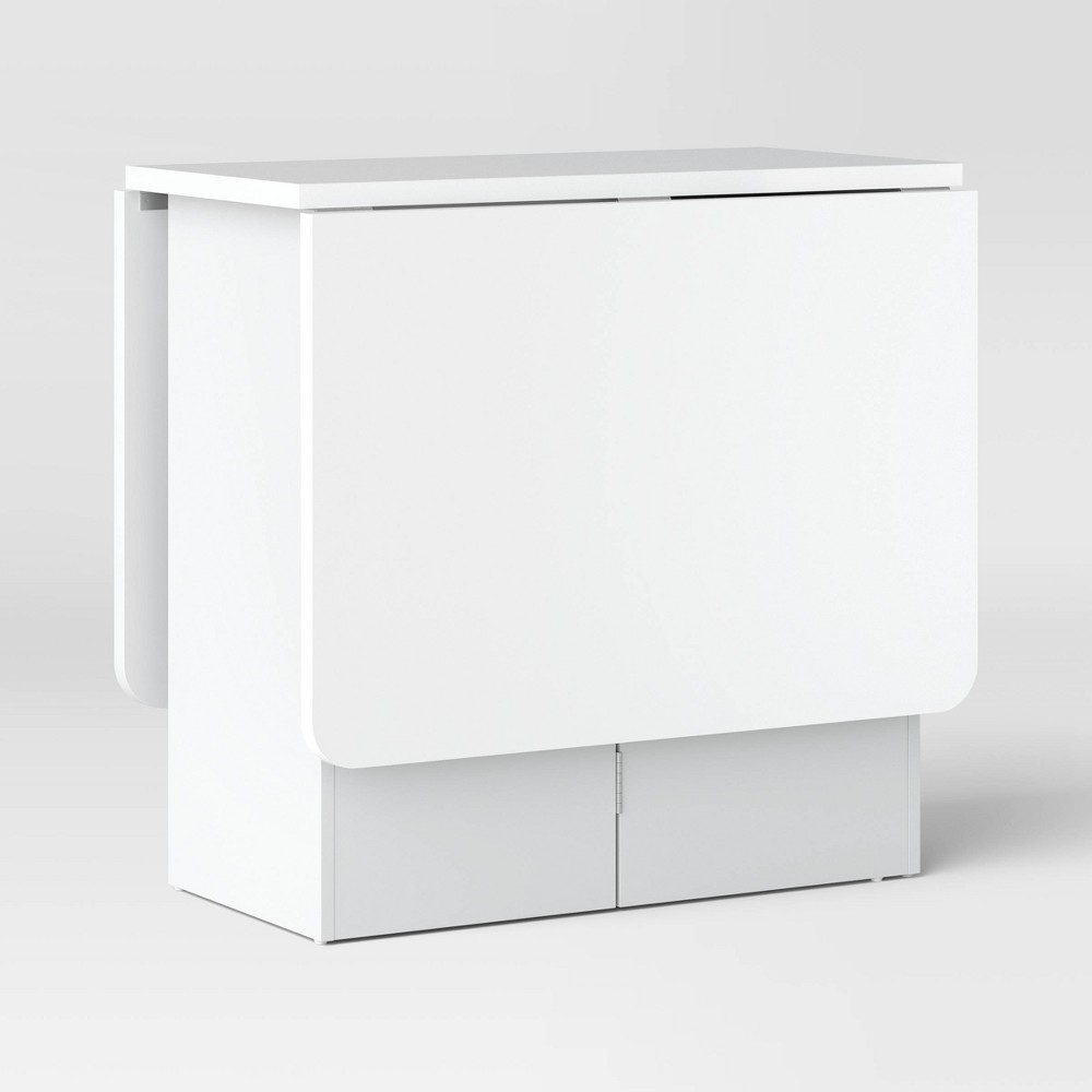 Drop Leaf Dining Table with Storage Shelves White - Room Essentials™