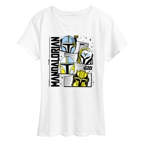 Women's - Star Wars - The Mandalorian Mando Helmet Grid Short Sleeve Graphic T-Shirt - 1 of 4