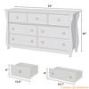 6/7 Dresser for Bedroom, 54 in Wide Drawer Dresser with Storage Freestanding, Wooden Closet Storage Chest for Living Room, Bedroom, Entryway - 2 of 4