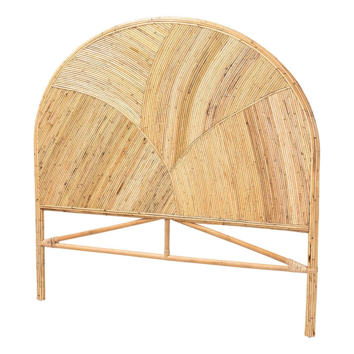 bali & pari King Seana Rattan Standalone Headboard Honey: Bohemian Design, No Mount Needed - thumbnail 2
