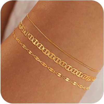 Gold Bracelets for Women Non Tarnish, 14K Gold Plated Chunky Cuff Bracelet Gold Bangles Bracelet for Women Trendy