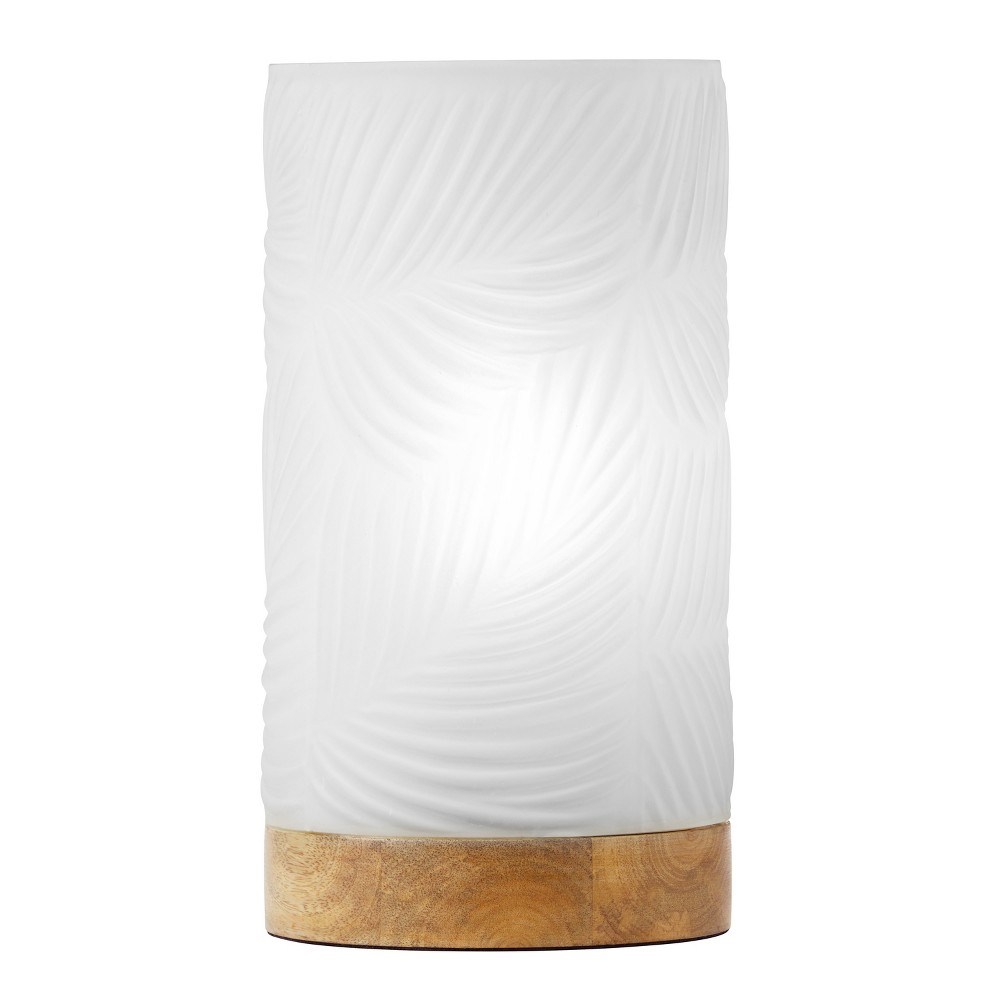 River of Goods 11.5" Shira White Glass Accent Lamp: Stained Finish, No Assembly, UL Listed