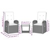 vidaXL Patio Dining Set with Cushions Outdoor Seat Furniture Gray Poly Rattan - 4 of 4