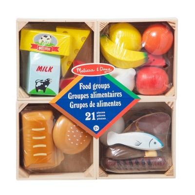 Melissa &#38; Doug Food Groups - 21pc Wooden and 4 Crates