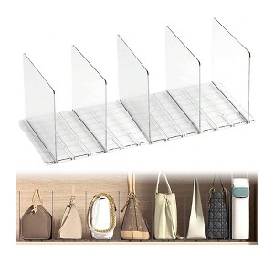 Purse Organizer For Closet, Adjustable Acrylic Shelf Divider For Clothes Purses Handbag Closet Organizer, Adjustable For Bedroom, Kitchen, Cabinets, - 1 of 4