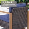 POCASSY Outdoor Sofa Couch Set with Club Lounge Chair, Patio Furniture Set with Wood Grain Square Armrest - 3 of 4