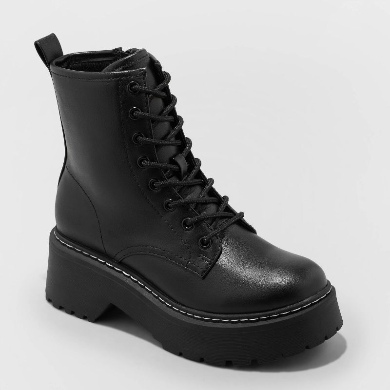 Women&#39;s Zea Combat Boots - Wild Fable&#8482; Black, 1 of 12
