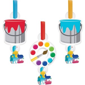 24ct Art Party Blowers: Creative Converting Multicolor Party Favors for Kids Birthday, Paint Party Blower Set - 1 of 3