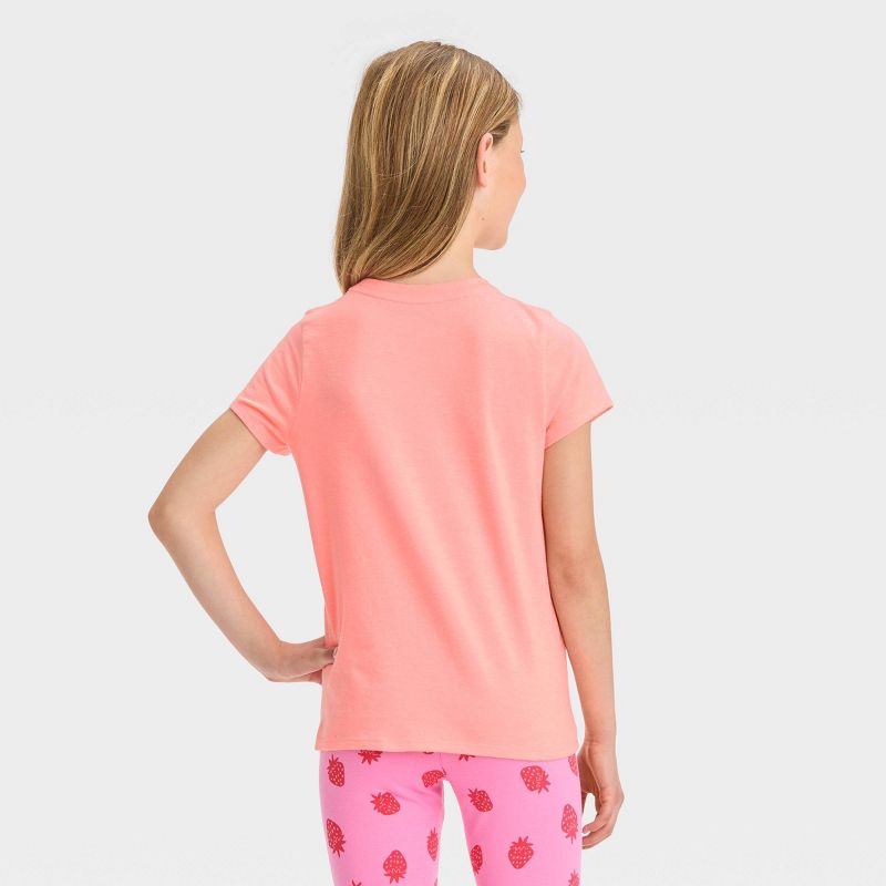 Girls&#39; Short Sleeve &#39;Rainbow Strawberry&#39; Graphic T-Shirt - Cat &#38; Jack&#8482; Bright Pink, 4 of 7