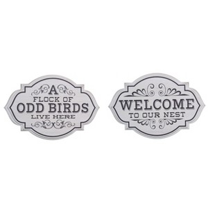 Transpac MDF Antique Nest Sign Set of 2 Spring Home Decorations - 1 of 1