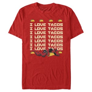 Men's Marvel Deadpool I Love Tacos T-Shirt - 1 of 4