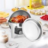 GustoWave Roll Top Chafing Dish Buffet Set - 6 Qt Stainless Steel Chafer with Warming & Cooling Tray - Smooth Quiet Operation for Weddings,Catering - 3 of 3