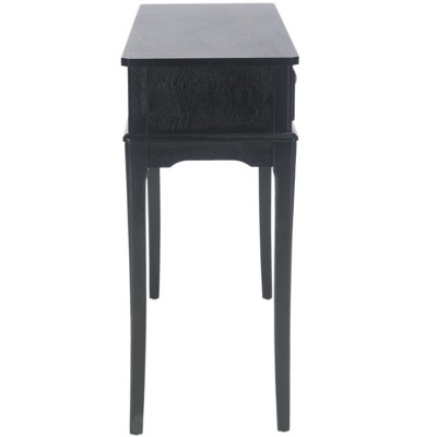 Opal 39'' Rich Black Wood and Metal Console Table with Storage