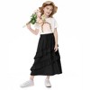 Girls Summer High Waisted Maxi Skirt Ruffle Hem Cute Long Skirts with Elastic Waistband for Kid Girl 5-14Y - 4 of 4
