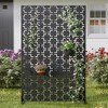 PexFix 72 in. x 47 in. Black Metal Freestanding Privacy Screen Garden Fence For Deck Patio Balcony Outdoor Privacy Panel Square Design - 3 of 4