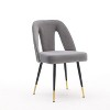 CAVINAS Modern Contemporary Dining Chair Set of 2, Velvet Upholstered Dining Room Chair with Nailheads and Gold-Tipped Black Metal Legs - 2 of 4
