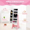 Tangkula Kids Jewelry Armoire Cabinet Free-Standing Full Length Mirror with Storage and 4 Tilt Angles - 3 of 4