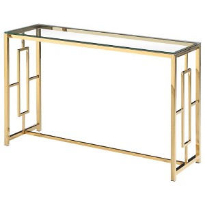 Best Master Furniture,Stainless Steel and Glass Console Table - 1 of 2