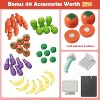Costway Grocery Store Marketplace Toy Wooden Market Stand Pretend Play Set with 36 Fruit Veggies Pieces - 4 of 4