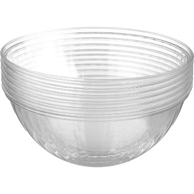 Clear Round Plastic Serving Bowls, 150 Oz, 4 Pack