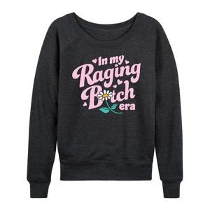 Women's - Instant Message - Raging B-tch Era Lightweight French Terry Wide Neck Long Sleeve Graphic Shirt - 1 of 4