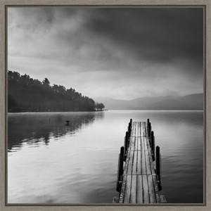 Amanti Art Lake view with Pier II by George Digalakis Canvas Wall Art Print Framed 22-in. x 22-in. - 1 of 4