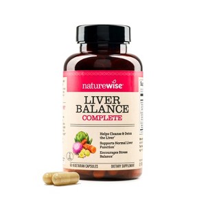 NatureWise Liver Balance Detox Supplement - Triple Repair Formula with Milk Thistle, Dandelion, Turmeric, Artichoke & Reishi Mushroom - 1 of 4