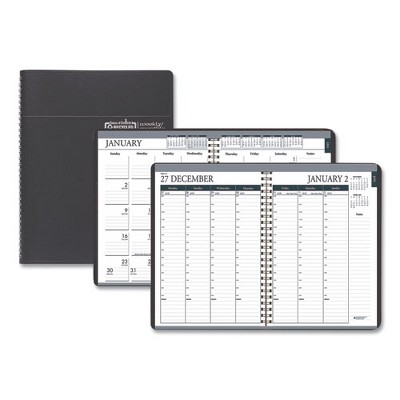 Recycled Monthly Weekly 7 Day Planner, 8.75 x 6.88, Black Cover, 12-Month (Jan to Dec): 2024