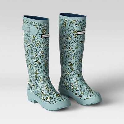 womens green rain boots