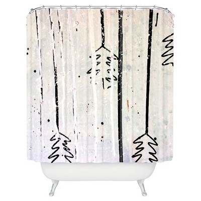 Kent Youngstrom Holiday Trees Shower Curtain White/Black - Deny Designs