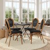 Flash Furniture 4 Pack Marseille Indoor/Outdoor Commercial Thonet Bistro Stacking Chair, Textilene and Bamboo Print Aluminum Frame - 2 of 4