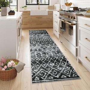 Low Pile Runner Rug - Non-Slip Stain Resistant Area Rug, Non-Shedding Throw Floor Cover for Kitchen Entryway Living Room Bedroom - 1 of 4