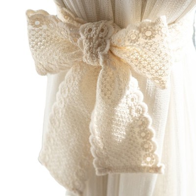 Tree City Romantic and sweet lace bow cotton curtain tiebacks