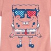 Girls' - SpongeBob SquarePants - Flag Fill Sunglasses Fitted Short Sleeve Graphic T-Shirt - 2 of 4