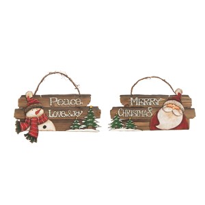 Transpac Plywood Rustic Cmas Slat Decor Set of 2 Christmas Home Decorations - 1 of 1