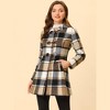 Allegra K Women's Toggle Outerwear Classic Turn Down Collar Plaid Duffle Front Pea Coat - 2 of 4