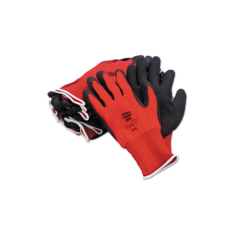 North Safety NorthFlex Red Foamed PVC Gloves, Red/Black, Size 10/X-Large, 12 Pairs, 1 of 2