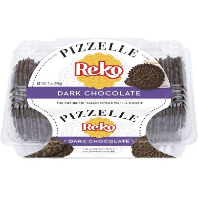 Reko Pizzelle Italian Waffle Cookies Dark Chocolate - 4ct/7oz