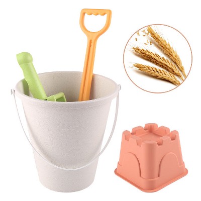 MyKids-USA Children Wheat Straw Medium Beach Bucket Dinosaur Model Toy Beige 0-12Y
