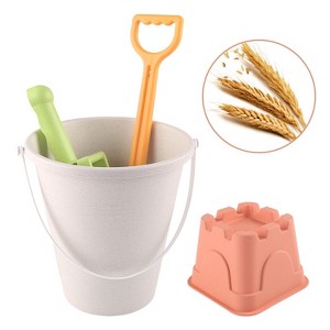 MyKids-USA Children Wheat Straw Medium Beach Bucket Dinosaur Model Toy Beige 0-12Y - 1 of 4