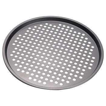 NutriChef Non-Stick Pizza Pan - Deluxe Nonstick Gray Coating Inside and Outside