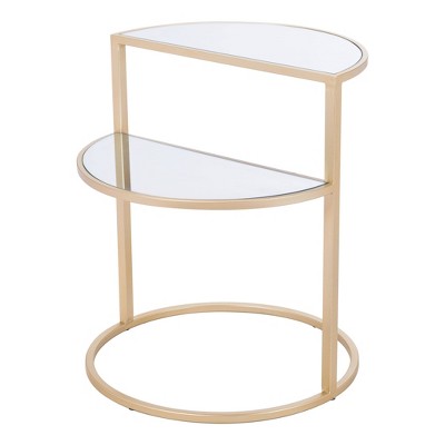 Tulane Side Table Mirror/Gold - ZM Home