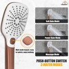 CASAINC 16 inches Ceiling Square Mounted Luxury Shower System with Handheld Spray & 5 Spray Pattern, Brushed Gold - 4 of 4